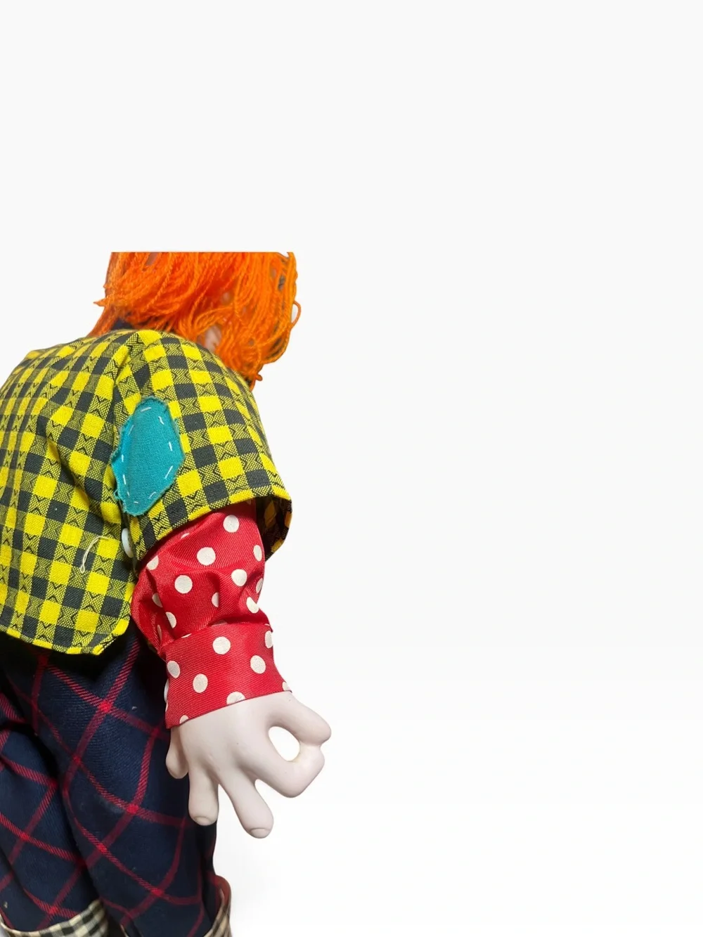 Vintage-Style 19” Orange Hair Ceramic Clown Doll with Chuck Style Sneakers